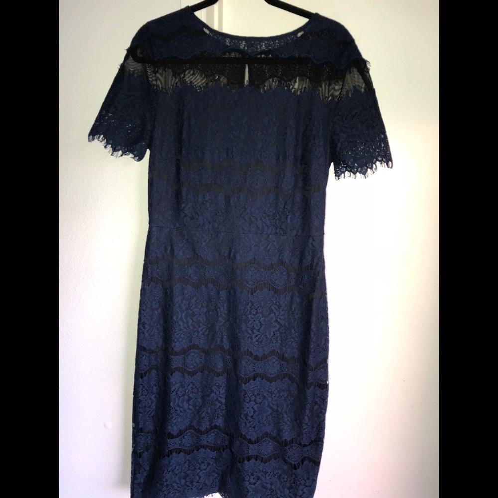 Lace blue dress